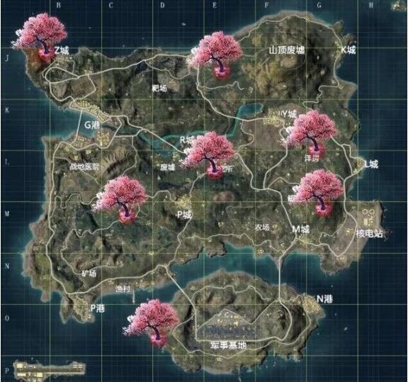 和平精英樱花树在什么地方 和平精英樱花树位置分享
